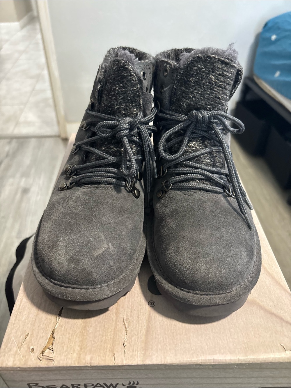 Bearpaw Women’s Grey Suede Winter Boots